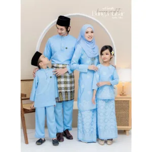 Set Family Songket Tabur In BABY BLUE I Kurung Moden I Ayah Anak I Ibu I Moden I Set Family By Moff2u