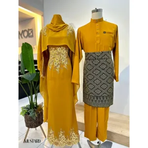 7 ITEM - 1 HARGA Bridal Set DRESS ASTIANA In MUSTARD | Nikah Kahwin |Tunang | BY MOFF2U