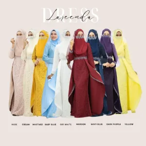 MOFF Bridal Set BAJU DRESS Lareenda PLUSSIZE IN 9 COLOUR | Nikah l Kahwin |Tunang | Kurung Moden