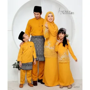 Set Family Baju Kurung Moden Kyrana In Mustard I Kurung Moden I Ayah Anak I Ibu I Moden I Set Family By Moff2u