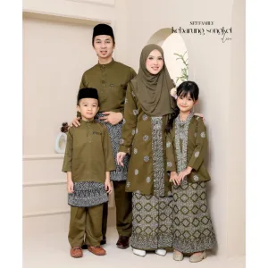 Set Family KEBARUNG IN OLIVE GREEN I KEBARUNG Moden I Ayah Anak I Ibu I Moden I Set Family By Moff2u