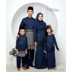 Set Family Baju Kurung Moden Kyrana In Navy Blue I Kurung Moden I Ayah Anak I Ibu I Moden I Set Family By Moff2u
