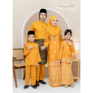 Set Family Songket Tabur In MUSTARD I Kurung Moden I Ayah Anak I Ibu I Moden I Set Family By Moff2u