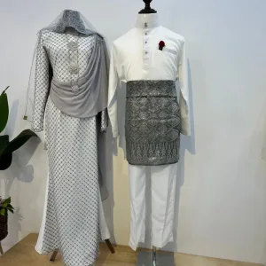 8 ITEM - 1 HARGA Bridal Set DRESS In GREY | Nikah Kahwin |Tunang | BY MOFF2U