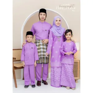 Set Family Songket Tabur In LILAC I Kurung Moden I Ayah Anak I Ibu I Moden I Set Family By Moff2u