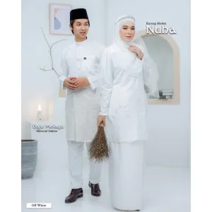 BAJU KURUNG MODEN Bridal Set NUHA In OFF WHITE | Full set 7 Item | Tunang | Nikah | BAJU KURUNG LACEBY MOFF2U