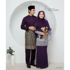 7 ITEM - 1 HARGA Bridal Set BAJU KURUNG KYRANA In DARK PURPLE | Nikah Kahwin |Tunang | BY MOFF2U