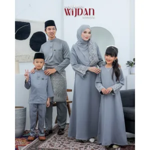 SET FAMILY ABAYA WIJDAN BAJU MELAYU IN GREY RAYA 2026 | ABAYA BY MOFF2u
