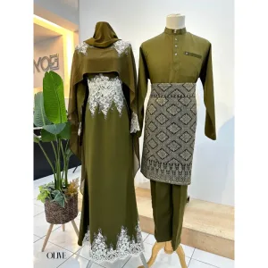 7 ITEM - 1 HARGA Bridal Set DRESS ASTIANA In OLIVE GREEN | Nikah Kahwin |Tunang | BY MOFF2U
