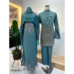 7 ITEM - 1 HARGA Bridal Set DRESS ASTIANA In SMOKE BLUE | Nikah Kahwin |Tunang | BY MOFF2U