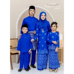 Set Family Songket Tabur In ROYAL BLUE I Kurung Moden I Ayah Anak I Ibu I Moden I Set Family By Moff2u