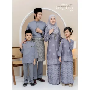 Set Family Songket Tabur In GREY I Kurung Moden I Ayah Anak I Ibu I Moden I Set Family By Moff2u