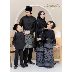 Set Family Songket Lateefa In Black I Kurung Moden I Ayah Anak I Ibu I Moden I Set Family By Moff2u