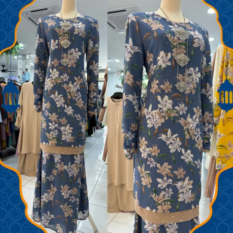 KURUNG MODEN CORAK BUNGA IN 3 COLOUR I KURUNG I BUNGA I LELONG I KURUNG MODEN BY MOFF thumbnail 4