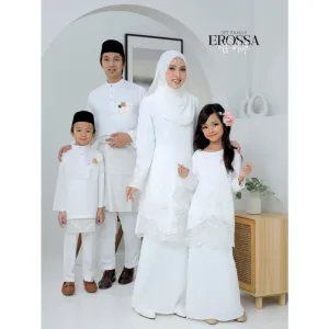 Moff Set Family BAJU Kurung Moden Erossa IN OFFWHITE Dewasa | Budak by MOFF2U