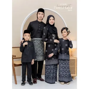 Set Family Songket Tabur In Black I Kurung Moden I Ayah Anak I Ibu I Moden I Set Family By Moff2u