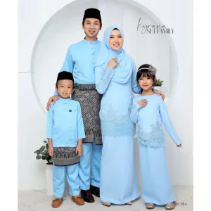 Set Family Baju Kurung Moden Kyrana In Baby Blue I Kurung Moden I Ayah Anak I Ibu I Moden I Set Family By Moff2u