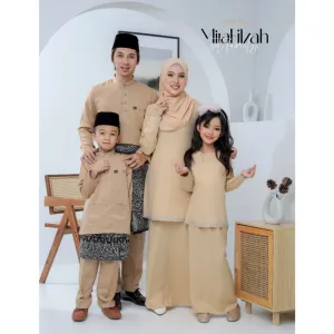 Moff Set Family BAJU Kurung Moden MIRA Filzah IN MOCHA I Dewasa | Budak by MOFF2U