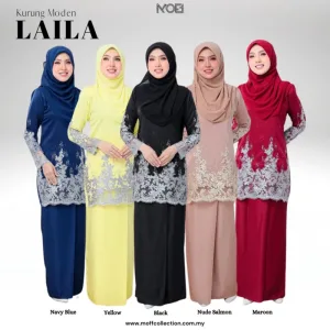 BAJU KURUNG MODEN LAYLA | BAJU KURUNG LACE SULAM ADA 4 WARNA (MOFF COLLECTIONS)