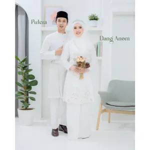 6 ITEM - 1 HARGA Bridal Set BAJU kebarung Dang Anom In Off White | Nikah Kahwin |Tunang | BY MOFF2U