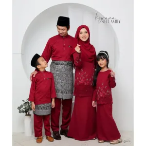 Set Family Baju Kurung Moden Kyrana In Maroon I Kurung Moden I Ayah Anak I Ibu I Moden I Set Family By Moff2u