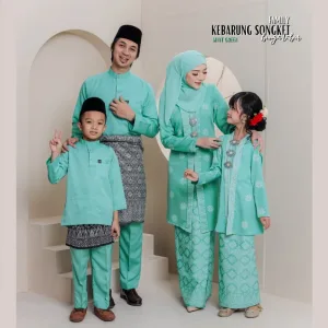 Set Family KEBARUNG IN MINT GREEN I KEBARUNG Moden I Ayah Anak I Ibu I Moden I Set Family By Moff2u