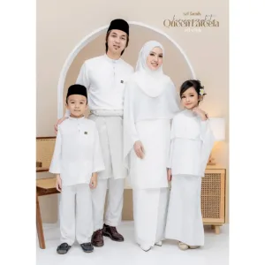 Set Family Songket Lateefa In OFF WHITE I Kurung Moden I Ayah Anak I Ibu I Moden I Set Family By Moff2u