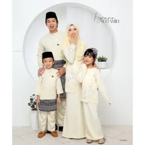Set Family Baju Kurung Moden Kyrana In Cream I Kurung Moden I Ayah Anak I Ibu I Moden I Set Family By Moff2u