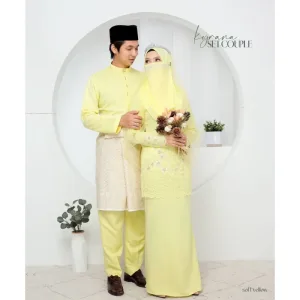 7 ITEM - 1 HARGA Bridal Set BAJU KURUNG KYRANA In SOFT YELLOW | Nikah Kahwin |Tunang | BY MOFF2U