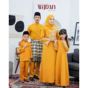 SET FAMILY ABAYA WIJDAN BAJU MELAYU IN MUSTARD RAYA 2026 | ABAYA BY MOFF2u