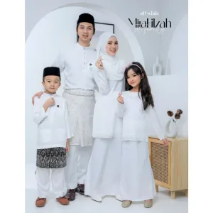 Moff Set Family BAJU Kurung Moden MIRA Filzah IN OFF WHITE Dewasa | Budak by MOFF2U