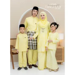 Set Family Songket Tabur In SOFT YELLOW I Kurung Moden I Ayah Anak I Ibu I Moden I Set Family By Moff2u
