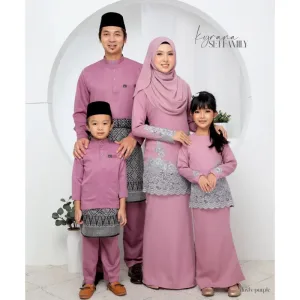 Set Family Baju Kurung Moden Kyrana In Dusty Purple I Kurung Moden I Ayah Anak I Ibu I Moden I Set Family By Moff2u