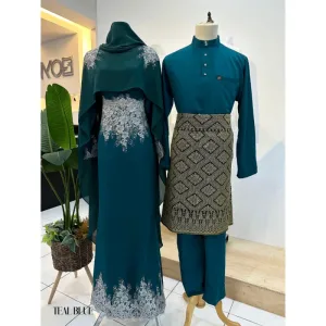 7 ITEM - 1 HARGA Bridal Set DRESS ASTIANA In TEAL BLUE | Nikah Kahwin |Tunang | BY MOFF2U