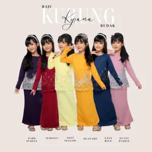 Moff New Design Kurung Moden Kyrana Kids IN 6 Colour I Kids I Kurung Moden I Kyrana By Moff Collection