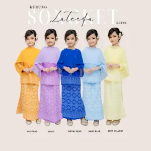 NEW DESIGN KURUNG MODEN QUEEN LATEEFA KIDS IN 5 COLOUR I KURUNG MODEN I CAPE BY MOFF COLLECTION