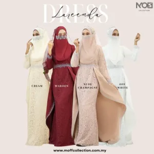 MOFF Bridal Set BAJU DRESS Lareenda | Nikah l Kahwin |Tunang | t Kurung Moden