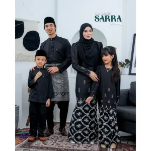 MOFF Set FAMILY BAJU KURUNG MODEN SARRA In BLACK | Kurung Moden by Moff2U