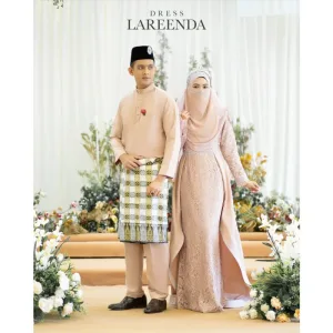 MOFF Bridal Set BAJU DRESS Lareenda In NUDE CHAMPAGNE | Nikah Kahwin |Tunang | Full set Kurung Moden