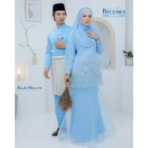 BAJU KURUNG MODEN Bridal Set Belvana In BABY BLUE | Full set 7 Item | Tunang | Nikah | BAJU KURUNG LACEBY MOFF2U
