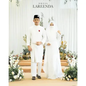 MOFF Bridal Set BAJU DRESS Lareenda In OFF WHITE | Nikah Kahwin |Tunang | Full set Kurung Moden