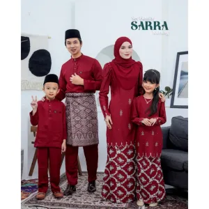 MOFF Set FAMILY BAJU KURUNG MODEN SARRA In MAROON | Kurung Moden by Moff2U
