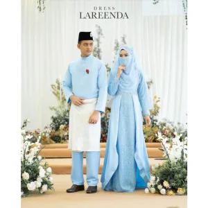 MOFF Bridal Set BAJU DRESS Lareenda In BABY BLUE | Nikah Kahwin |Tunang | Full set Kurung Moden
