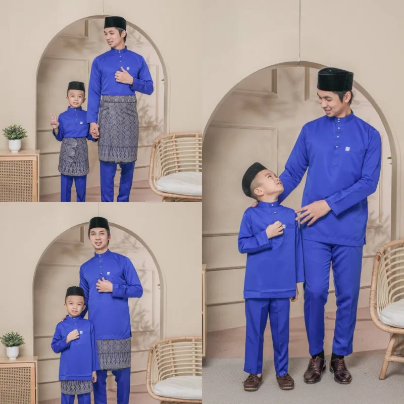 BAJU MELAYU SEDONDON | SET AYAH DAN ANAK | BAJU MELAYU SLIMFIT | BAJU MELAYU ROYAL BLUE | BAJU MELAYU RAYA 2024 thumbnail 4