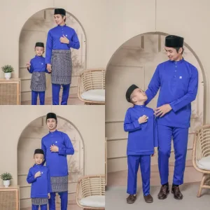 BAJU MELAYU SEDONDON | SET AYAH DAN ANAK | BAJU MELAYU SLIMFIT | BAJU MELAYU ROYAL BLUE | BAJU MELAYU RAYA 2024
