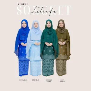 NEW DESIGN KURUNG MODEN QUEEN LATEEFA IN 4 COLOUR I KURUNG MODEN I CAPE BY MOFF COLLECTION