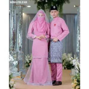 MOFF Bridal Set BAJU KURUNG MODEN Mira Filzah In DUSTY PINK | Nikah Kahwin | Tunang | Full set Kurung Moden