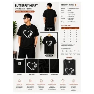 BUTTERFLY HEART Oversized T-Shirt