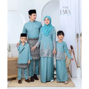 FULL SET FAMILY RAYA SEDONDON | BAJU KURUNG LAILA| KURUNG MODEN SMOKE BLUE| BAJU KURUNG RAYA 2023| BAJU MELAYU SEDONNON
