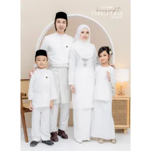 Set Family Songket Tabur In OFF WHITE I Kurung Moden I Ayah Anak I Ibu I Moden I Set Family By Moff2u